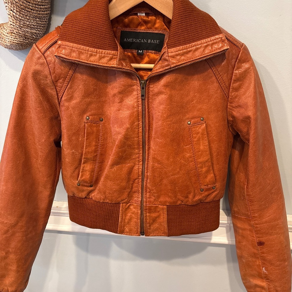 American Base Genuine Leather Brown Bamber Jacket American Base